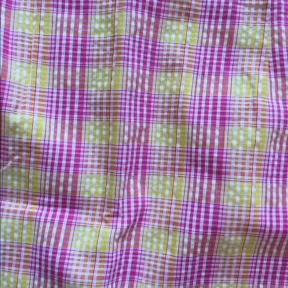 Sixth Alice Girls Skirt Size 5 Plaid Preppy Lace Trim Pink Yellow Seersucker NEW - Picture 2 of 4